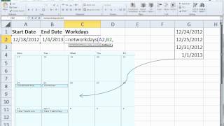 Excel NETWORKDAYS Function [upl. by Arbmat]