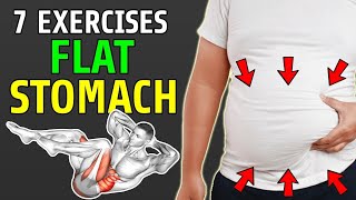 Best 7 Exercises For Flatter stomach  How To Get A Flat Belly Workout At Home No Equipment Needed [upl. by Antebi]