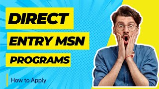 Online Direct Entry MSN Programs [upl. by Ellebana]