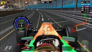 rFactor F1 2011 MONACO DRS and KERS ON PRACTICE ONBOARD Driver Virtual Eder Belone [upl. by Salba]