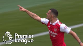 Granit Xhakas thunderous strike puts Arsenal 31 up over Tottenham  Premier League  NBC Sports [upl. by Paulson]