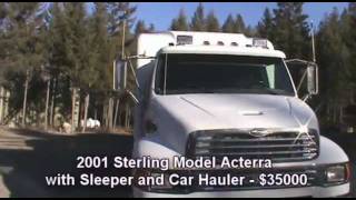 For Sale 2001 Sterling Acterra with Sleeper amp Car Hauler Comparable to Freightliner Mack [upl. by Saville]