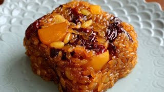 Yaksik Sweetened Rice with Dried Fruits amp Nuts 약식 [upl. by Anawqahs]