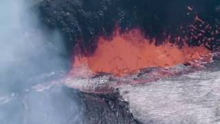 Kīlauea Volcano Halemaʻumaʻu Crater Summit Vent Lava Lake 4K BRoll [upl. by Nomzzaj]