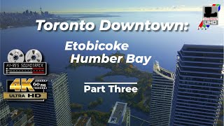 Downtown Toronto Etobicoke Lake Ontario drone footage Lakeshore 4k P3 [upl. by Daiz]