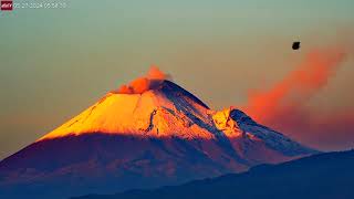 May 27 2024 Beautiful Sunrise at Popocatepetl Volcano near Mexico City [upl. by Sidnala]