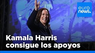 Kamala Harris consigue los apoyos suficientes para ser oficialmente candidata del Partido Demócrata [upl. by Adnihc]