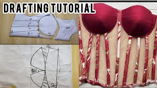 HOW TO DRAFT A DARTLESS TRANSPARENT CORSET Eleganzatv [upl. by Storm267]