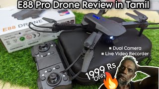 E88 Pro Dual Camera Drone Unboxing And Review in Tamil  Budget Drones தமிழ் [upl. by Amitie620]