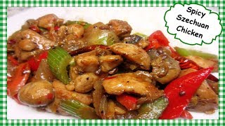 Spicy Szechuan Chicken Stirfry Recipe  Healthy Chinese Chicken Stirfry [upl. by Enelyar]