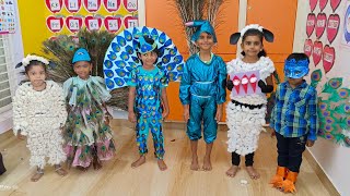 Fancy dress competition speech 😍 peacock and sheep theme littlestarsplayschool playschool kids [upl. by Neeneg]