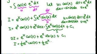 Integration by Parts ex cos x video 1018 [upl. by Samford]