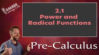 21 Power and Radical Functions  PreCalculus  Ember Learning Labs [upl. by Ursal]