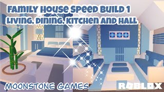 Adopt Me Family House Speed Build  Part 1 Living Dining Kitchen amp Hall  Aesthetic Home 🌿 [upl. by Ytram]