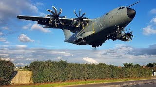 INCREDIBLE Royal Air Force Airbus A400M landing at RAF Northolt in LONDON [upl. by Lashondra120]