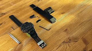 Converting watch strap on the GShock GPR H1000 Rangeman Product Links in description👍 [upl. by Aihsotan]