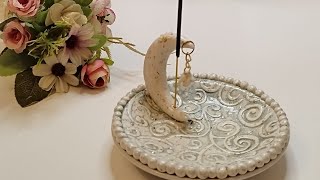 Como hacer un porta incienso caserodiy manualidadesútiles porcelanafría cerâmica bijou [upl. by Dinny]