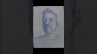 ballpoint pen drawing  self portrait drawing [upl. by Nessa672]