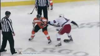 Brandon Prust vs Zac Rinaldo Apr 3 2012 [upl. by Nosnevets6]