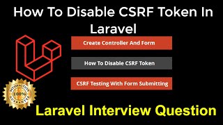 How To Disable CSRF Token In Laravel 8 Step By Step In Hindi  Laravel Interview Question [upl. by Nylrats]