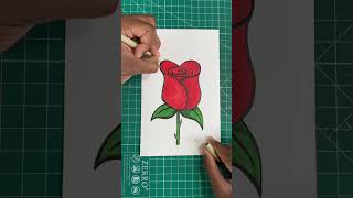 How to draw a rose  Easy shorts [upl. by Enerol]