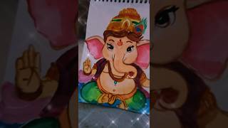 Ganesh ji painting watercolor 💕🖌️💕watercolor painting ganesh ji ganesh ganpatibappamorya [upl. by Nimrak]