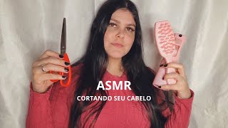 ASMR ROLEPLAY CORTANDO O SEU CABELO 💇‍♀️ [upl. by Dougy]