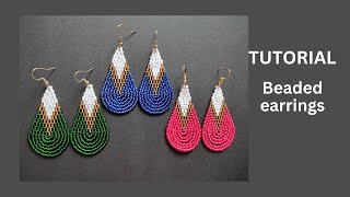 Seed bead earrings tutorial for beginners brick stitch and beaded fringependants diy earrings [upl. by Yran]