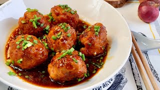 Super Tasty Quick Braised Meatballs in Oyster Sauce 红烧狮子头 Chinese Minced Pork Ball with Gravy Recipe [upl. by Par]