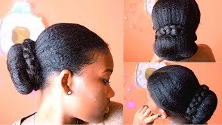 UN CHIGNON BAS PLAQUÉ SANS GEL SUR CHEVEUX CRÉPUS [upl. by Severen]