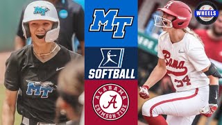 MTSU vs 5 Alabama Exciting  Tuscaloosa Regional Final  2023 College Softball Highlights [upl. by Ashien]