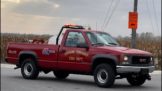 Saginaw Township MI FD E11 amp U1 Responding BARN FIREMULTIPLE FIELDS FIRE Mutual Aid [upl. by Wj]