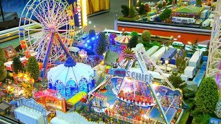 WORLDS LARGEST MOBILE MODEL FUNFAIR INSTALLATION IN SCALE 187  Fair Erfurt Germany 2019 [upl. by Zurciram]