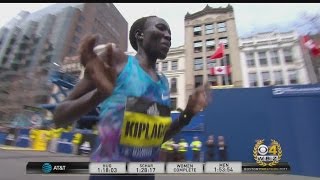 Edna Kiplagat Wins Womens Division At Boston Marathon [upl. by Winebaum]