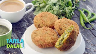 आलू मेथी टिक्की Aloo Methi Tikki by Tarla Dalal [upl. by Omik623]