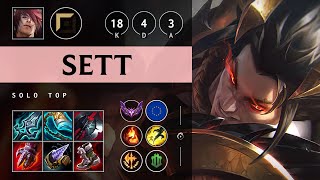 Sett Top vs Fiora Triple Kill Legendary  EUW Master Patch 1418 [upl. by Gonnella694]