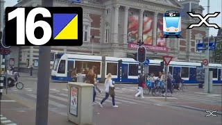 🚊 GVB Amsterdam Tramlijn 16 Cabinerit Centraal Station  VUMedisch Centrum Drivers view POV [upl. by Ennyletak]