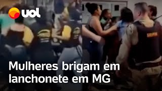 Vídeo mostra confusão generalizada entre mulheres em uma lanchonete em Ponte Nova MG veja [upl. by Lexie722]