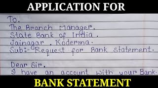 application for bank statementhow to write an application for bank statementbank manager ko patra [upl. by Zilevi]