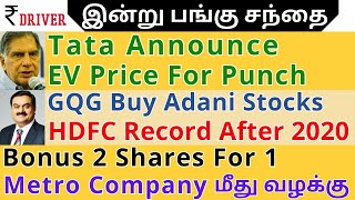 Tata Motors  HDFC BANK  Tamil share market news  Adani Enter  Indian Bank  MAS Financial  LIC [upl. by Ginni]