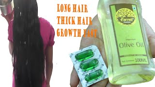 Vitamin E capsules Olive Oil beauty tips For Double your Hair Growth Faster amp Get Long Hair thick [upl. by Sungam]