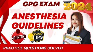 Anesthesia Guidelines for CPC Exam  Medical Coding [upl. by Odraner281]