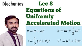 Lecture 8 Equations of Uniformly Accelerated Motion  Mechanics BS ADP [upl. by Faustina]