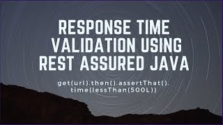 Rest Assured API Testing  Response Time Validation [upl. by Rdnaskela]