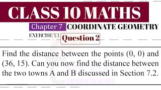 NCERT Solutions for Class 10 Maths Chapter 7 Exercise 71 Question 2 Coordinate Geometry [upl. by Ladnik]