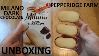 Unboxing Pepperidge Farm Milano Dark Chocolate Cookies 3Pack [upl. by Siberson]