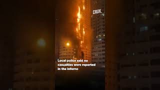 Blaze Engulfs UAE HighRise Amid Spate Of Fires [upl. by Nailil]