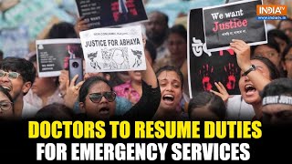 Kolkata Junior Doctors to resume duties for essential services after 41 days of protest [upl. by Aerdnael302]