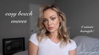 beach waves  fast hair tutorial 8 mins [upl. by Ateuqirne]