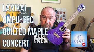 Got A Ukulele Reviews  Lanikai QMPUCEC Quilted Maple Concert  4K [upl. by Isdnyl]